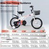 YONWAY 18" Kids Bike with Training Wheels & Kickstand - Adjustable Seat & Handlebars, Front & Rear Brakes for Ages 5-10, Height 45-57" - 4 of 4