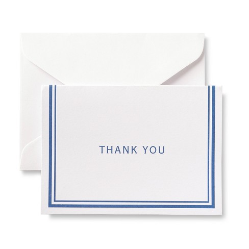 50ct Blue Bordered Thank You Cards - image 1 of 3