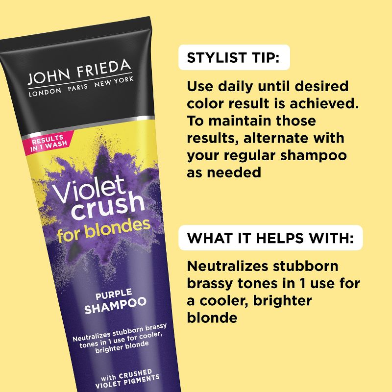 John Frieda Violet Crush for Blondes Shampoo for Blonde Hair, Knock Out Brassy Tones Purple - 8.3 fl oz, 5 of 15