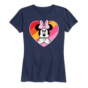 Women's - Disney - Oops Minnie Rainbow Heart Short Sleeve Graphic T-Shirt - 1 of 4