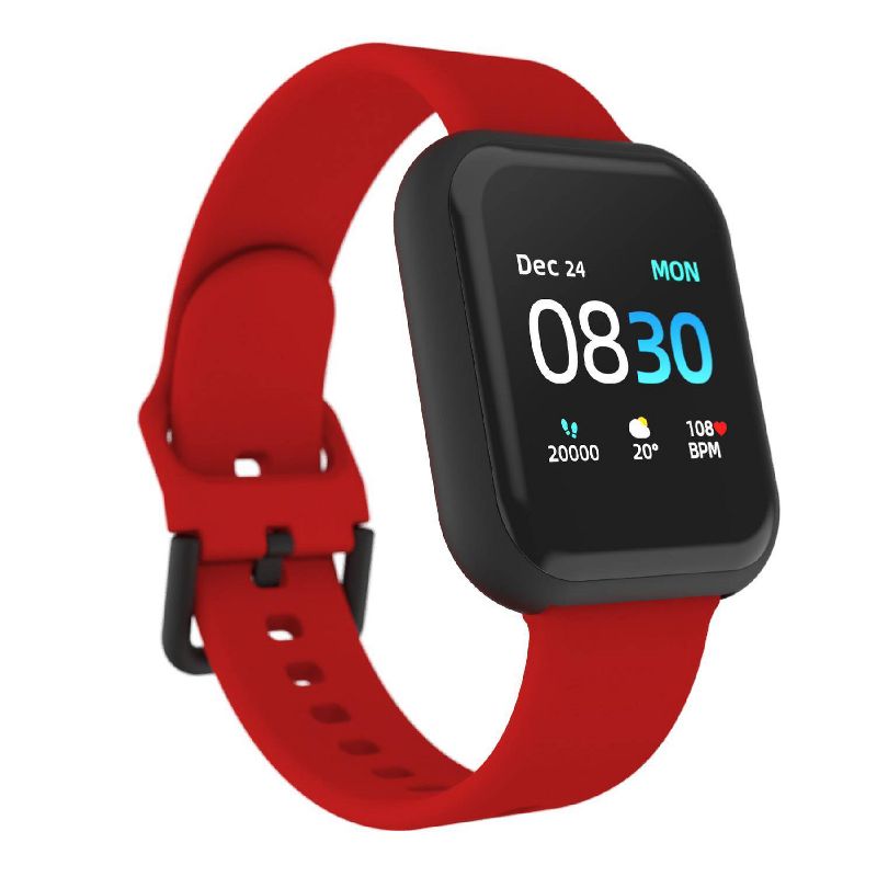 iTouch Air 3 Smartwatch: Black Case with Red Strap, 1 of 7