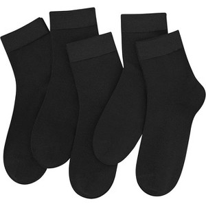 SERISIMPLE Women Thin Viscose Bamboo Socks Crew Lightweight Above Ankle Casual Dress Sock 5 Pairs - 1 of 4