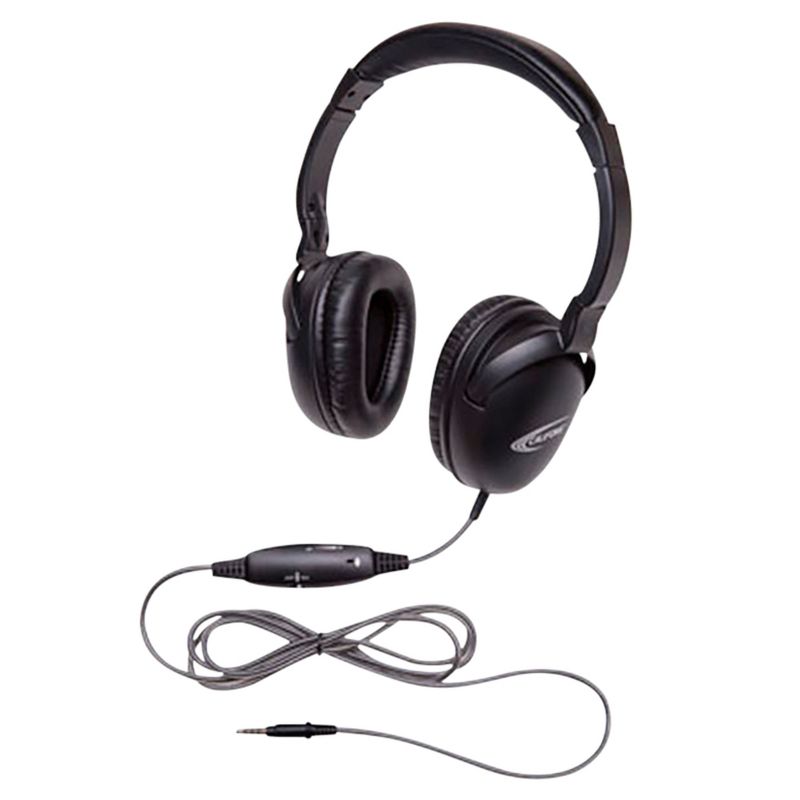 Califone NeoTech Plus 10171MT Premium, Over-Ear Stereo Headset with Inline Microphone, 3.5mm Plug, Black, 1 of 5
