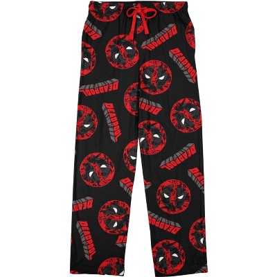 Deadpool Repeat Name & Logo Men's Black Sleep Pajama Pants-medium : Target