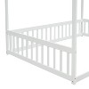 CAVINAS Twin Size Canopy Bed Modern Pine Bed Frame with Guardrail for Bedroom, without Slats - 3 of 4