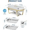 Chafing Dishes Set, 8QT Buffet Servers and Warmers Set with Lid, Rectangular Stainless Steel Food Warmer for Parties Buffet Catering - 3 of 4