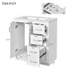 30" Freestanding Bathroom Vanity with Ceramic Sink and 3 Drawers,Solid Wood Storage Cabinet for Small Spaces-The Pop Home - 4 of 4