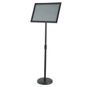 VEVOR Pedestal Sign Holder, 11 x 17 Inch Vertical and Horizontal Adjustable Poster Stand, Heavy-Duty Floor Standing Sign Holder, Black - 1 of 4