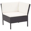 vidaXL 3 Piece Patio Lounge Set with Cushions Poly Rattan Black - 3 of 4