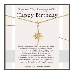 HOPE LOVE SHINE Birthday Necklace for Mom – Birthday Gift for Women, Meaningful Jewelry from Daughter Gold or Silver - 1 of 4