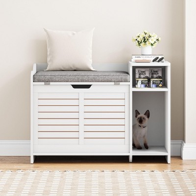 Litter Box Enclosure with Top Opening with Cushion