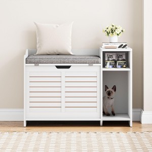 Litter Box Enclosure with Top Opening with Cushion - 1 of 4