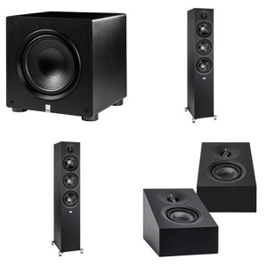 Elac DF63-BK - Debut 3.0 6.5" Floor Speaker - Black (Pair), ELAC DA43-BK Debut 3.0 - DA43-BK Atmos / On Wall speaker, Elac PS350 Subwoofer - 1 of 4