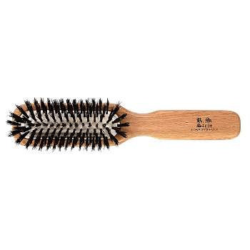 Bass Brushes - Men's Hair Brush with 100% Pure Bass Premium Select Natural Boar Bristle FIRM Natural Wood Handle 7 Row Cushion Style Oak Wood