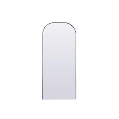 Elegant Lighting Metal Frame Arch Full Length Mirror 28x66 Inch in Silver
