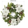 coucheta Christmas Wreaths for Front Door, 16'' Artificial Wreath Pre Lit Xmas Hanging Party Ornament Outdoor Indoor Door, for Window, Wall - 2 of 4