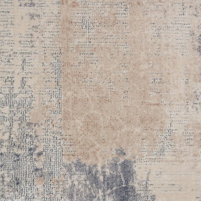 Handmade Beige/Grey Abstract Cotton Runner Rug