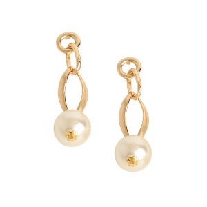 SOHI Women's White Snowball Chain Drop Earrings - 1 of 3