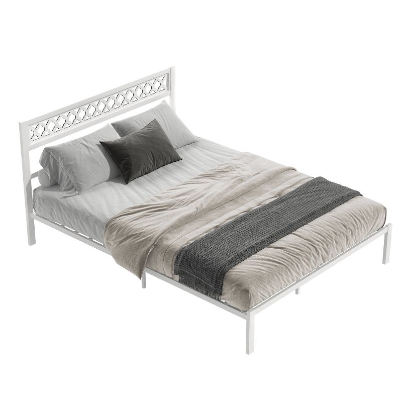 Galano Candence Rossdale Metal Frame Queen Platform Bed in Black, White, 5 of 18