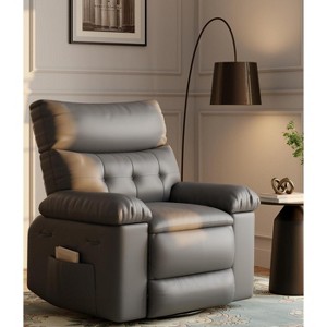 Recliner Chair with Heat & Massage – 360° Swivel & Manual Rocking, Ergonomic Design with Remote & Cup Holders for Living Room - 1 of 4