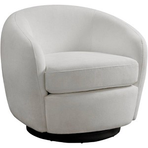 Elements Chanel 34" Wide Bristo White Fabric Club Swivel Chair - 1 of 1