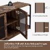 Farmhouse TV Stand for 75 inch TV, Entertainment Center with Storage Cabinet, Industrial TV Console Cabinet with Mesh Doors for Living Room - 3 of 4
