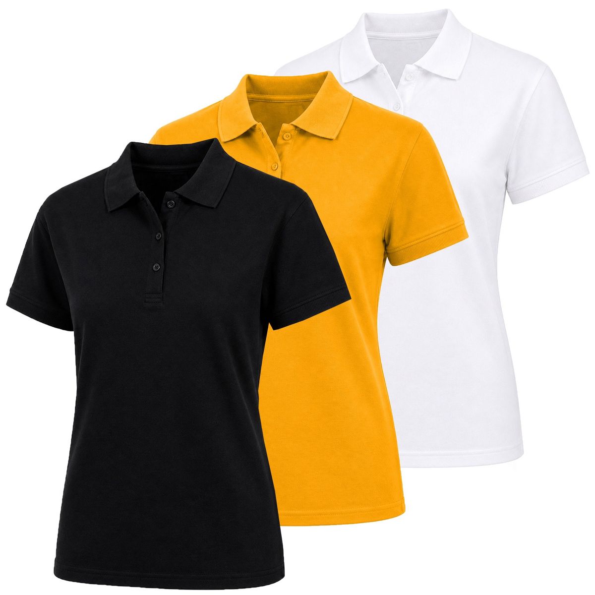 Galaxy by Harvic Junior's Short Sleeve School Uniform Pique Polo Shirt-3 Pack - thumbnail 9