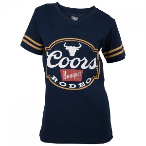 Womens Coors Banquet Rodeo Logo Football T-Shirt - 1 of 2