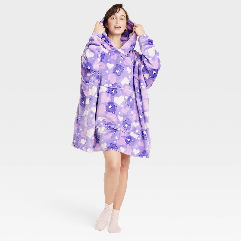 Women&#39;s Care Bears X Skinnydip Graphic Blanket Hoodie - Purple, 3 of 4