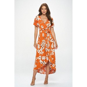 WEST K Women's Georgia Faux Wrap Dress with High-Low Hem and Tie Waist - 1 of 2