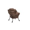 Living Room Chairs, Modern Cotton Fabric Lazy Chair with Ottoman, Footrest, and Side Pocket - 4 of 4