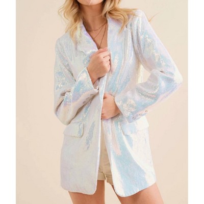 Women's Sequin friend Blazer Jacket - Blue B