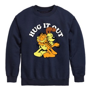Boys' - Garfield - Hug It Out Graphic Long Sleeve Fleece Sweatshirt - 1 of 4