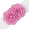 INSPIRE CHIC Women's Large Chiffon Rose Double-Flower Elastic Stretch Wide Corset Waist Belt 1 Pc - 2 of 4