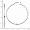Black Bow Jewelry 2mm, 14k White Gold Square Tube Round Hoop Earrings, 50mm (1 7/8 Inch) - 4 of 4