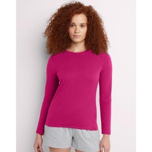 Hanes Women's Long Sleeve Cotton T-Shirt - 1 of 4