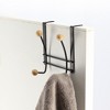 Evideco French Home Goods Versatile Over-the-Door Metal Rack with Ceramic Hooks - 2 of 4