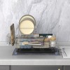 SKONYON Dish Drying Rack 2-Tier Detachable Stainless Steel Rack with Cutlery Box and Cup Holder - 2 of 4