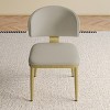 Set of 2 Modern Armless PU Leather Dining Chairs with Curved Backrest and Metal Legs for Kitchen or Dining Room-Cuddlewood - 3 of 4