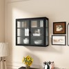 27.56 Inch Wall Cabinet With 2 Glass Doors, 3-Tier Wall Mounted Storage Cabinet With Detachable Shelves, Modern Accent Cabinet - 2 of 4