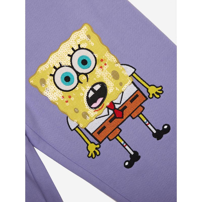 Spongebob Squarepants Best Friends Sequin Patches Purple Sweatpants, 3 of 7