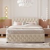 NicBex Queen Upholstered Bed Frame with Linen Tufted Headboard,Platform Bed Frame with 2 Drawers and USB Ports,Easy Assembly,Beige/Gray - 2 of 4