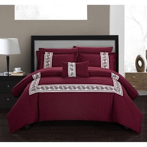 Chic Home Design Twin 6pc Mason Bed In A Bag Comforter Set Burgundy, Red
