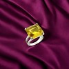 Slickblue Simply Sterling Citrine CZ Ring - Polished Silver, Square Cut Stone, Women's Jewelry, Size 6-10 - 2 of 3