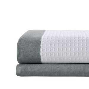 Gracie Mills Dionne Modern 3M-Treated Shower Curtain - 72"W x78"L - Charcoal - 1 of 4