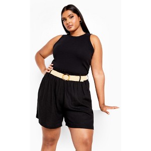 Women's Plus Size Kara Short - black | CITY CHIC - 1 of 4