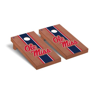 NCAA Ole Miss Rebels Premium Cornhole Board Rosewood Stained Stripe Version