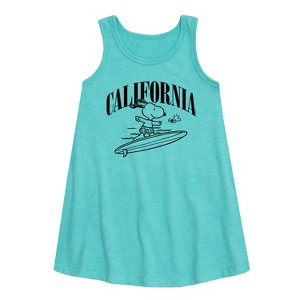 Girls' - Peanuts - California Graphic Sleeveless Aline Dress - 1 of 4