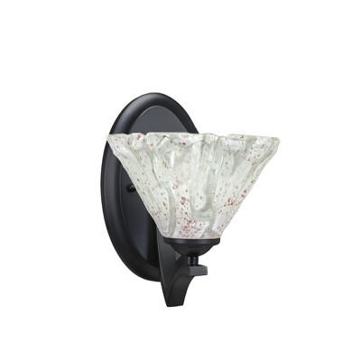 Toltec Lighting Zilo 1 - Light Sconce in  Matte Black with 7" Italian Ice Shade