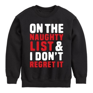 Boys' - Instant Message - Christmas On The Naughty List Graphic Long Sleeve Fleece Sweatshirt - 1 of 4